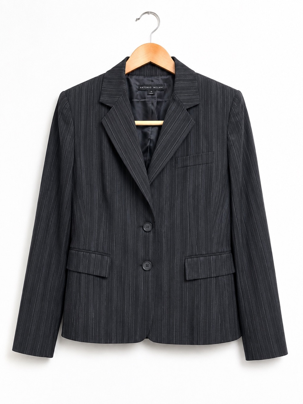 Antonio Melani 3-Piece Pinstripe Suit Set Size 10 | Blazer, Bootcut Pants & Penc